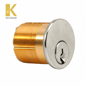 Cylindre de serrure à mortaise 32 mm SC, en acier inoxydable satiné et laiton massif, pour porte d'entrée - Product Image 5