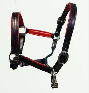 Équipement équestre occidental de style selle anglaise réglable licou de cheval en nylon avec logo personnalisé avec corde de plomb en cuir durable - Product Image 2