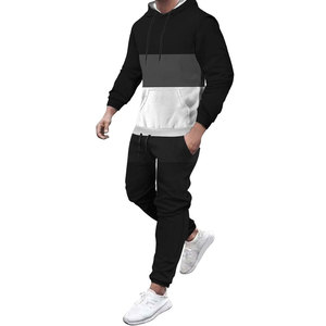 Men Color Blocking Tracksuit <b>Set</b> Hooded Full Sleeve Breathable Casual Autumn Wear 100% Polyester Regular Fit - Product Image 6