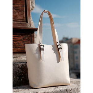 Bolso Tote Unisex de Cuero Genuino, Impermeable, Bordado, Color Sólido, Tamaño Grande, Cierre Abierto - Product Image 6