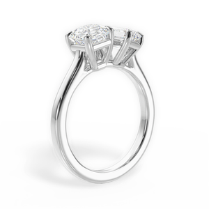 Bague de mariage pour femme en or blanc 14 carats avec diamant de laboratoire certifié IGI, taille émeraude et taille Asscher, clarté VS1, couleur F, 2,00 carats, Toi - Product Image 4
