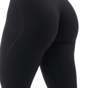 Leggings de yoga taille mi-haute pour femme, effet froncé aux fesses, contrôle du ventre, extensibles, pour la gym et l'entraînement, vêtements de sport sculptants, noir, ajustés - Product Image 6
