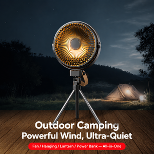Ventilateur portable <span class=keywords><strong>K18</strong></span> pour le camping en plein air avec lumière, rechargeable par USB, ventilateur sur trépied suspendu pour une <span class=keywords><strong>utilisation</strong></span> en voiture et à l'hôtel - Product Image 2