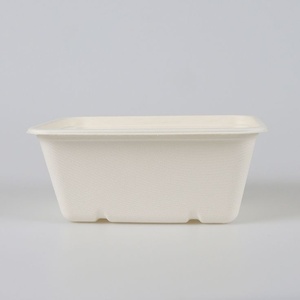 Conteneur alimentaire premium 1000 ml en bagasse naturelle, alternative aux emballages jetables, pour plats préparés frais - Product Image 1