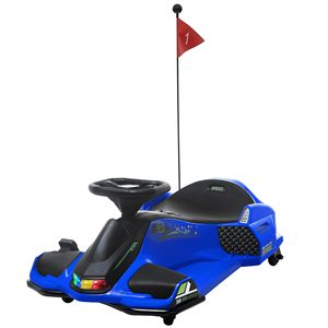 Go-Kart Elettrico Blu 12V con Avvio Lento, Musica, Luci, Trazione 4x4, Freno a Disco, Motore Personalizzato per Bambini da 1 Anno - Product Image 1
