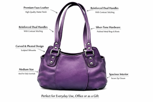 Bolso de Hombro de Cuero Genuino Wriza para Mujer con Cierre de Cremallera, Estilo Moderno, Alta Calidad, Duradero, para Uso Diario - Product Image 2