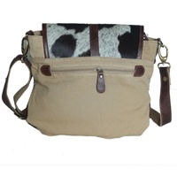 Collection Mayra – Sacs fourre-tout décontractés pour femmes en cuir de vachette véritable et tissu de coton tissé à la main – Tailles et couleurs personnalisables – Deux chaînes et fermeture éclair