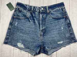 Nouvelles Tendances 2026 : Shorts en Jean Déchiré Taille Haute pour Femme, en Coton Teint Uni - Product Image 6