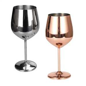 Verre à vin en acier inoxydable brossé, finition satinée, gobelet en métal argenté, calice à vin incassable, verrerie à pied - Product Image 6