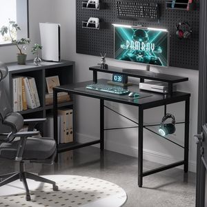 Scrivania per Computer da Ufficio Semplice da 32 Pollici con Supporto per Monitor e Gancio per Cuffie per Spazi Ristretti - Product Image 2