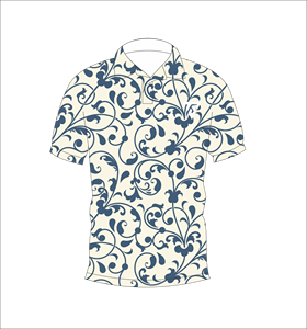 Men’s <b>White</b> Blue Vintage Floral Scroll Print <b>Polo</b> Shirt Short Sleeve Casual Summer Golf Shirt - Product Image 4