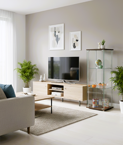 Vitrina Moderna Minimalista de Esquina de Tres Niveles con Vidrio Templado, Mueble de Alta Calidad para Sala de Estar, Hogar, Hoteles y Apartamentos - Product Image 2