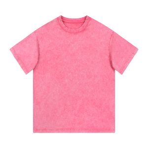เสื้อยืดคอกลมทรงหลวม แบรนด์ใหม่สำหรับผู้ชาย ผ้าเจอร์ซีย์คอตตอน 100% หนา 250GSM ทรงดรอปไหล่ ล้างสีแบบแอซิดวอช รับสกรีนโลโก้ เสื้อผ้าสไตล์วินเทจสำหรับผู้ชาย - Product Image 5