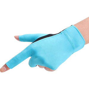 Guante de Snooker de Tres Dedos SEAMRE WEAR de Primera Calidad, Negro y Azul, de Nailon Elástico, para Billar, Diseño Transpirable - Product Image 3