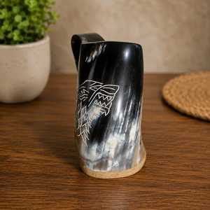 MN EXPORTS Tasse en corne de vache faite à la main - Passe au lave-vaisselle, écologique, légère, design moderne et luxueux, pour bière, vin, mariage, voyage - Product Image 4