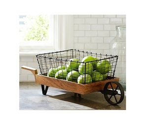 Large Decorative Metal Fruit <b>Basket</b> With Elegant Wire Pattern For Kitchen Counter And Dining <b>Table</b> Display - Product Image 1