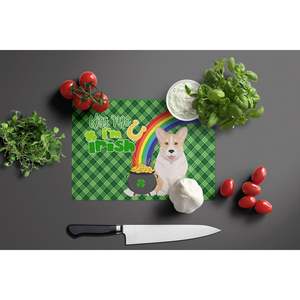 Tabla de cortar de gran tamaño Fawn Cardigan Corgi Vidrio templado decorativo Día de San Patricio Cocina Tabla de servir Utensilios de cocina - Product Image 3