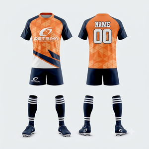 Professional Rugby Uniform Set Custom Front Logo Printed <b>Mesh</b> <b>Short</b> 100% Polyester Quick Dry Elastic Waist Unisex Custom Team - Product Image 1