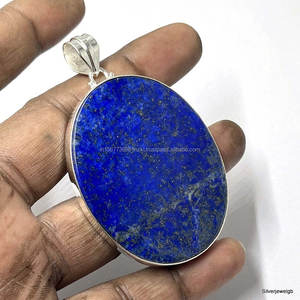 Joyería de Plata de Ley 925 sólida hecha a mano colgante de plata lapislázuli hecho a mano para regalo su cumpleaños - Product Image 4