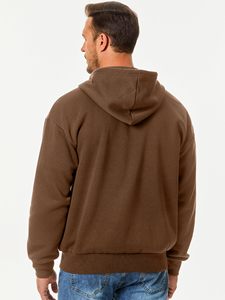 Custom Logo 400G 100% Cotton Heavyweight <b>Fleece</b> <b>zipper</b> Hoodie for Men's Winter Print Embroidered Knitted Stock Blank - Product Image 3