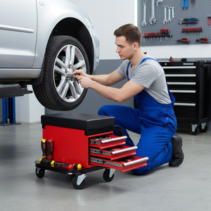 Multi Functional Maintenance Tool Cart Drawer Utility Tool Cart 3 Drawers,Tool Tray with Padded Seat, 350lb Load GAPGAR025 - Product Image 1