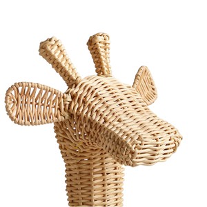 Giraffe Rattan Storage <b>Basket</b> Woven Animal Shaped Toy Organizer Bin Cute Open <b>Weave</b> Safari Nursery Hamper Natural - Product Image 3