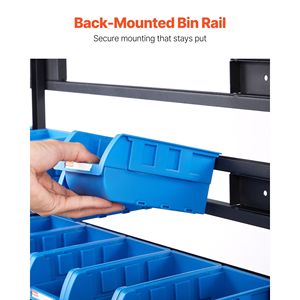 Carrello portaoggetti a 7 livelli a doppio lato con 94 contenitori in plastica, organizer mobile per attrezzi e componenti con ruote - Product Image 6