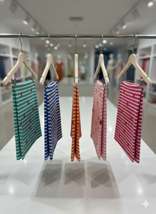 Tissu Popeline de Coton Peigné Léger, Respirant, Absorbant l'Humidité, Biologique et Écologique, Imprimé Cœurs Multicolores - Product Image 2