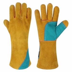 Gants de protection en cuir de vachette pleine fleur de qualité supérieure, renforcés pour la lutte contre les incendies, la protection au barbecue et la soudure - Product Image 2