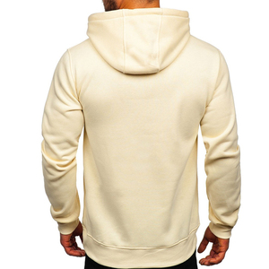 Wholesale Men's <b>Hoodie</b> Pullover 100% Cotton Fleece Casual Solid Color Pocket Design Breathable Winter Custom Logo Front Position - Product Image 2