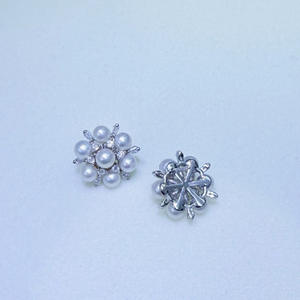 Zhuji Natural Freshwater 4-5mm <b>Snowflake</b> Stud <b>Earrings</b> High-End Aurora Flawless Sterling Silver for Women - Product Image 3