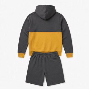 Best Selling High Quality Comfortable Fit Men Hoodies & <b>Shorts</b> Sets Quick Dry <b>Polyester</b>/Cotton Blend Spring Season Custom Colors - Product Image 2