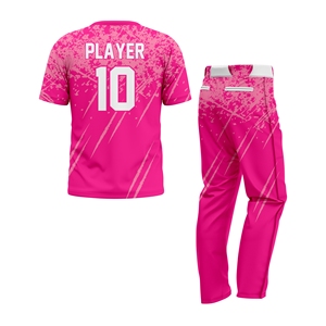 Conjunto de Uniforme de Softbol Rosa Personalizado |   Cuello Redondo |   Pantalones Cortos Sublimados |   Transpirable de Secado Rápido |   100% Poliéster |   Cremallera - Product Image 6