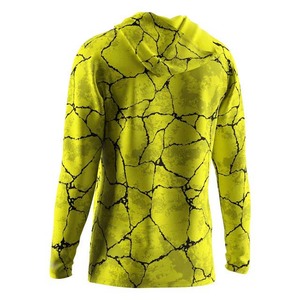 RISE FISHING เสื้อฮู้ดตกปลาแขนยาวสำหรับผู้ชาย สีเหลืองพิมพ์ลาย UPF 50 เสื้อป้องกันรังสียูวี - Product Image 2