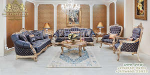 Juego de Sofás de Estilo Barroco Maharaja para Sala de Estar, Diseño Francés, Tallado a Mano, 5 Plazas, Canadá - Product Image 2