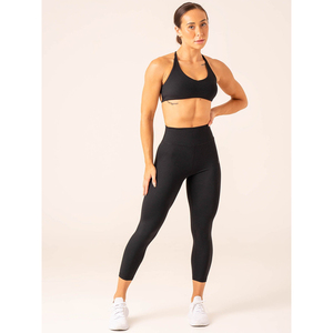 Custom Women Yoga Set Two Piece Sports Bra High Waist Shorts Solid Spandex/Nylon Reversible Eco-Friendly Fitness Activewear - Product Image 1