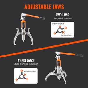 Estrattore Idraulico per Ingranaggi con Capacità Massima di 5 Tonnellate, Separatore per Cuscinetti a 2-3 Griffe, Verticale e Orizzontale, 8 Pollici - Product Image 6