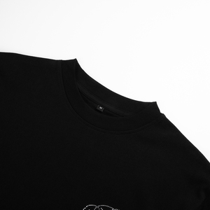 T-shirt graphique en strass, coupe oversize, coton épais, style Y2K streetwear hip-hop, délavé, unisexe, impression par transfert thermique - Product Image 5