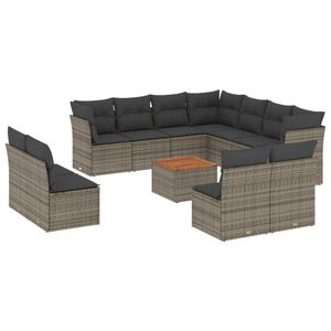 Conjunto de Sofás Modulares Grandes de Ratán PE Gris para Jardín, Colección Premium de Muebles Modulares para Exteriores - Product Image 2