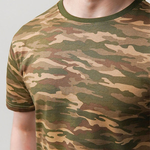 T-shirts personnalisés pour hommes avec logo, imprimés camouflage, en coton respirant, à manches courtes, style décontracté, fournisseur de vêtements en gros, OEM - Product Image 3
