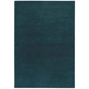 Tapis en laine bleu sarcelle uni, moderne, tufté à la main, minimaliste, moelleux, fait main, doux et luxueux pour salon et chambre à coucher - Product Image 2