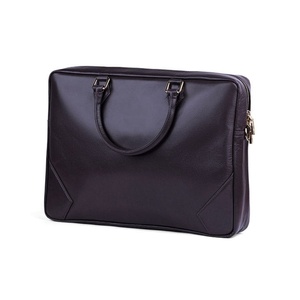 Navy Blue Classic Leather Laptop Briefcase Slim Professional Business Work Bag for Men with Secure Storage & Elegant Design - Product Image 2