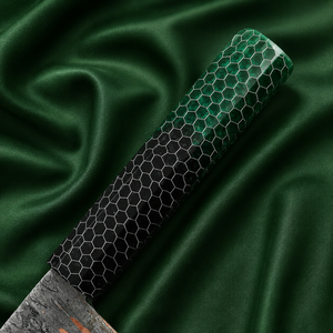 Couteau de chef japonais VG10 de haute qualité, 8 pouces, nouvelle conception, 33 couches d'acier cuivre et damas, avec manche en résine - Product Image 4