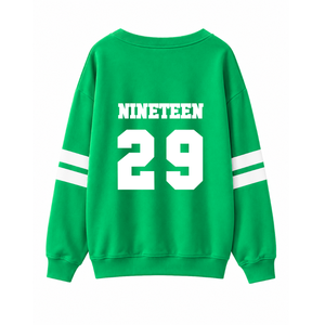Custom Iota Phi Lambda Sorority Breathable Varsity <b>Sweatshirt</b> with Embroidered Logo on Front green <b>White</b> full Sleeve for Female - Product Image 3