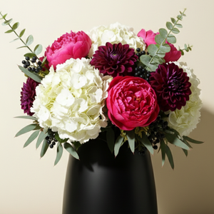 Luxury <b>Matte</b> Black Metal Flower Vase Elegant Handcrafted Minimalist Design Home Decor <b>Table</b> Centerpiece Single Unit Only - Product Image 2