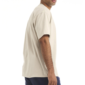 เสื้อยืดผ้าแคนวาสสไตล์วินเทจสำหรับผู้ชาย ล้างสีแบบแอซิด ผสมโพลีเอสเตอร์/คอตตอน ป้องกันการหดตัว พิมพ์ลายแบบรีดร้อน ทรงไหล่ตก สั่งทำได้ - Product Image 2