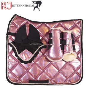 Tapis de selle matelassé scintillant style cristal pour cheval, avec coussinets d'étrier pour l'équitation - Product Image 6