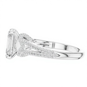 Elegante Anillo de Diamantes con Banda de Plata y Oro para Mujer, Joyería de Lujo para Compromiso y Boda, Regalo para Ella - Product Image 3