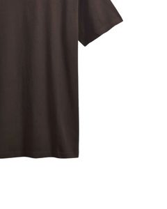 เสื้อยืดคอกลมแขนสั้นสีดำสำหรับผู้ชาย ทรงปกติ ผ้าเรียบ ไม่มีลาย - Product Image 6