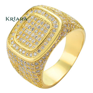 Bague en argent 925 plaqué or avec diamants de laboratoire taille brillant ronde, style hip-hop, bijoux unisexe pour usage quotidien - Product Image 1